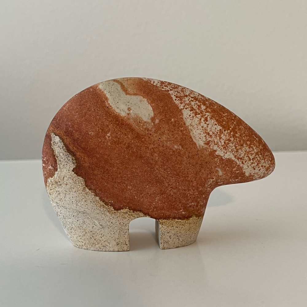SANDSTONE ZUNI FETISH BEAR NATIVE SOUTHWESTERN FIGURINE STATUE DECOR - Picture 7 of 10